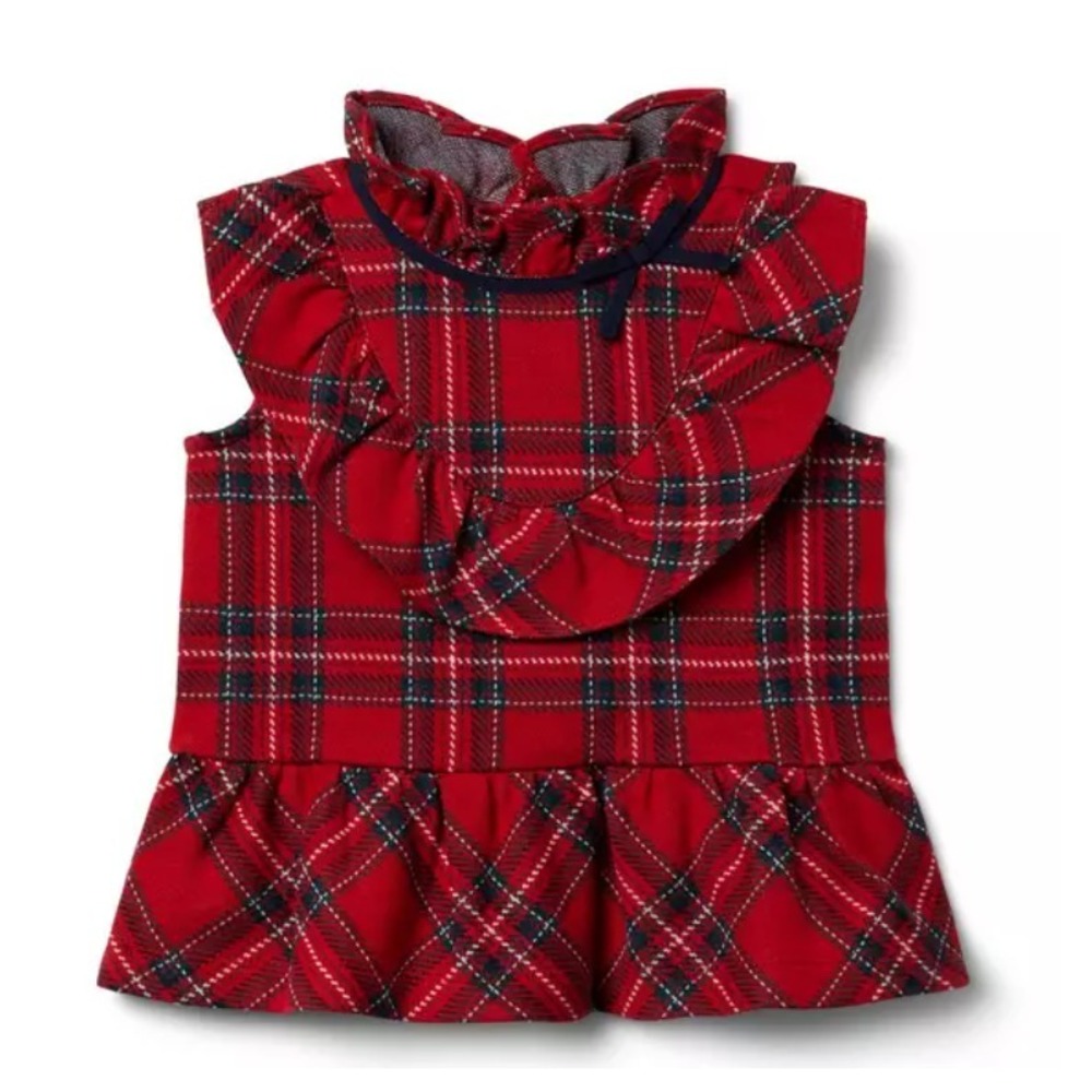 Janie and Jack Tartan Ruffle Peplum Top Size 2T